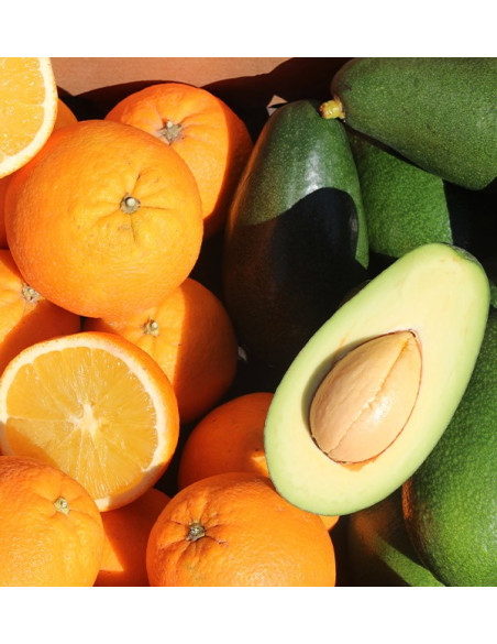 Orangen und Avocados Bacon