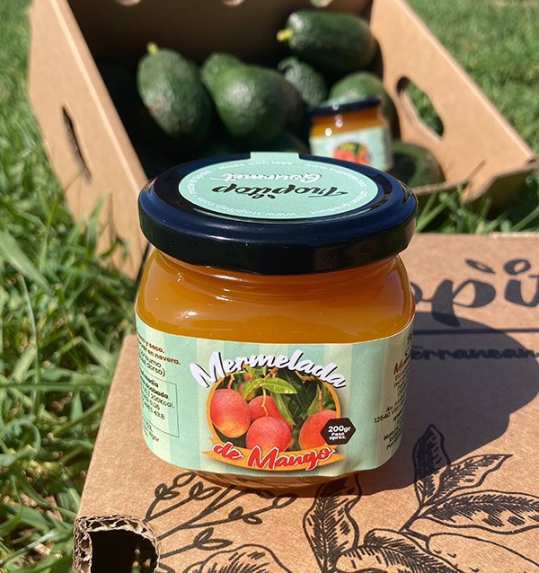 Hass avocados and mango jam