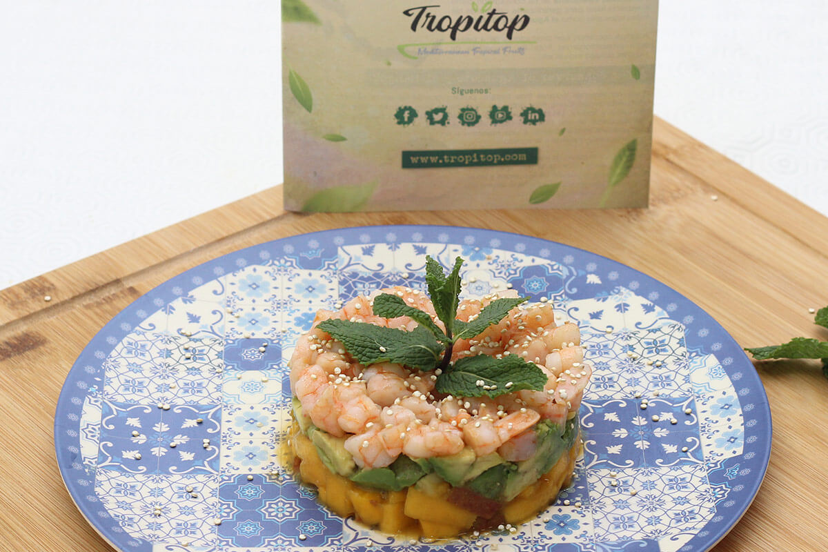 Tartar de Langostinos con Aguacate y Mango